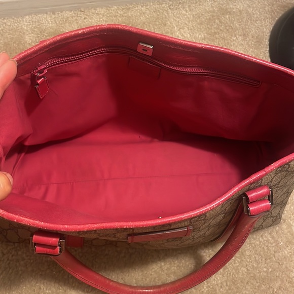 Hot Pink Gucci Coated Canvas Tote Purse Shoulder Bag - Picture 13 of 16